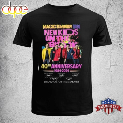 New Kids On The Block Magic Summer 40th Anniversary 1981-2024 Thank You For The Memories T-Shirt