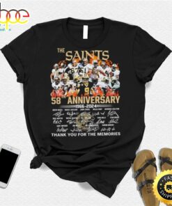 New Orleans Team Sport Football 58th Anniversary 1966 2024 Thank You For The Memories Signatures Shirt