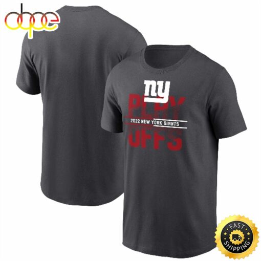 New York Giants 2022 NFL Playoffs Iconic Anthracite T-shirt