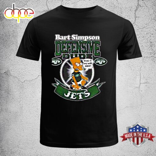 New York Jets Nfl Bart Simpson Defensive Dude 2024 Unisex T-Shirt