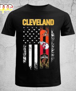 Nice American Flag Cleveland Guardians Browns Cavaliers Patriot Fan T-shirt