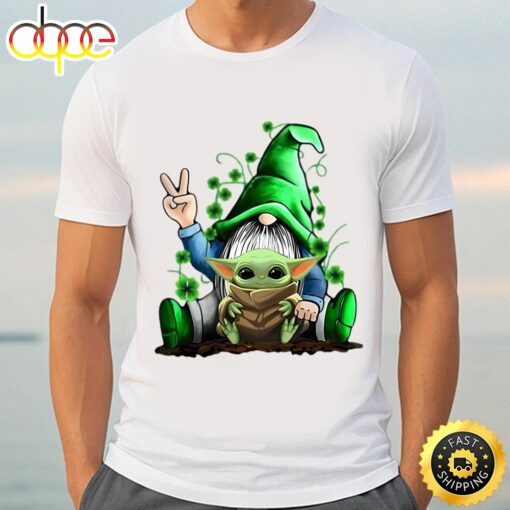 Nice Gnome Hug Baby Yoda Irish St. Patrick’s Day Shirt