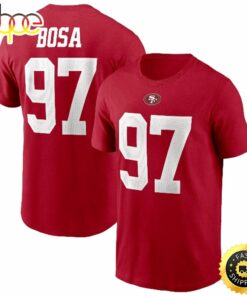 Nick Bosa San Francisco 49ers Name &amp Number Scarlet T-shirt