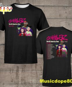 North America Tour 2022 Fall Gorillaz Tour Dates Music T-Shirt