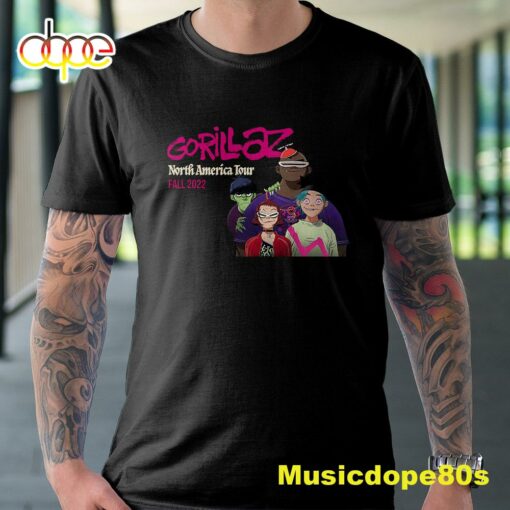 North America Tour 2022 Fall Gorillaz Tour Music T-Shirt