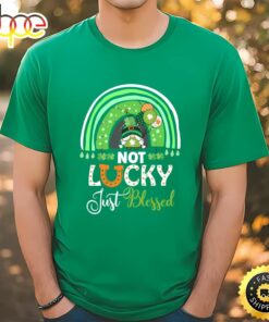 Not Lucky Just Blessed Rainbow Gnome Clover St Patrick’s Day T-Shirt