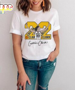 Number 22 Caitlin Clark Iowa Hawkeyes basketball player signature shirt