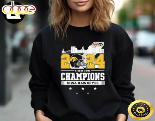 Official 2024 Citrus Bowl Champions Iowa Hawkeyes Unisex T-Shirt