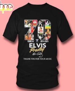 Official 70 Years Of 1954 – 2024 Elvis Presley Thank You For Your Music T- shirt