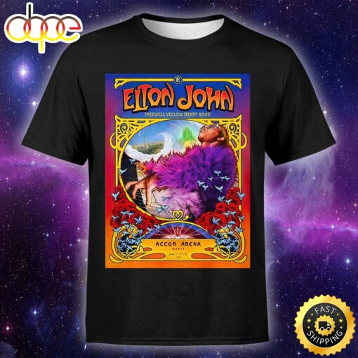 Official Elton John Paris 2023 Tour Poster Shirt Unisex Tshirt