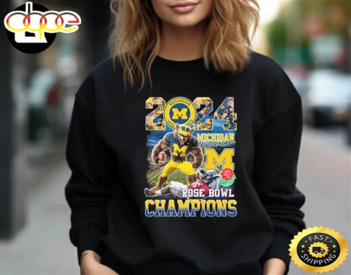 Official Michigan Beat Alabama 2024 Rose Bowl Champions Unisex T-Shirt