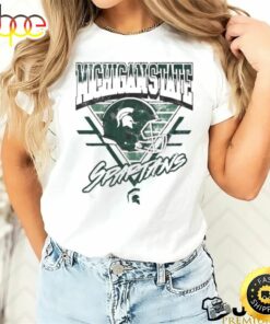 Official Michigan State Spartans Helmet Triangle Vintage T Shirt