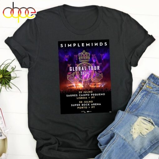 Official SIMPLE MINDS concert in Lisbon 2024 Black T-shirt