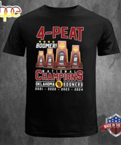 Oklahoma Sooners 2024 National Champions 4-Peat Boomer 2021-2024 T-shirt