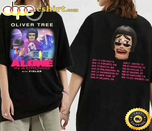 Oliver Tree Tour 2024 Alone In A Crowd Concert T-Shirt