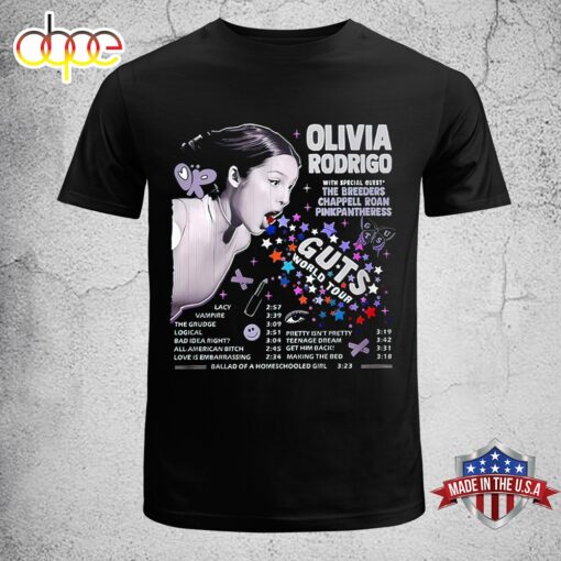 Olivia Rodrigo Guts World Tour 2024 Music Unisex T-Shirt