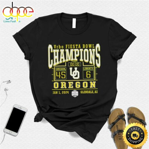 Oregon Ducks 2024 Fiesta Bowl Champions Score Shirt