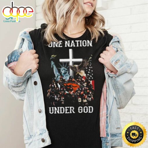 Oregon State Beavers One Nation Under God Oregon State Beavers American Flag 2024 Shirt