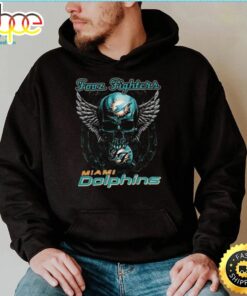 Original Skull Wings Fooz Fighters Miami Dolphins T Shirt