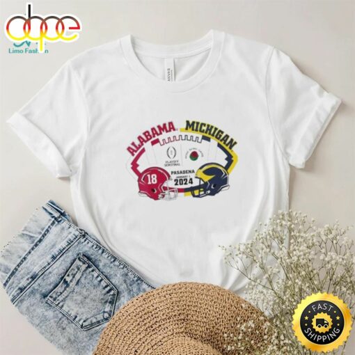 Pasadena Rose Bowl Game 2024 Playoff Semifinal Michigan Wolverines Vs Alabama Crimson Tide Shirt