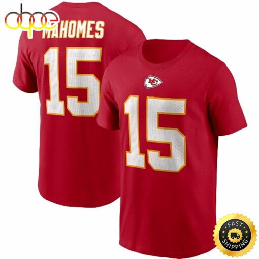 Patrick Mahomes Kansas City Chiefs Name &amp Number Red T-shirt