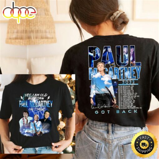 Paul McCartney Got Back Tour 2022 Double Sided Black T-Shirt