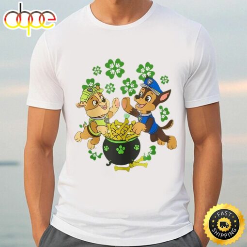 Paw Patrol Chase Rubble Lucky Dog St. Patrick’s Day T-Shirt