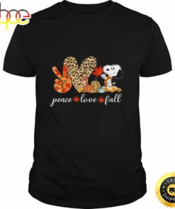 Peace Love Fall Snoopy Leopard Shirt