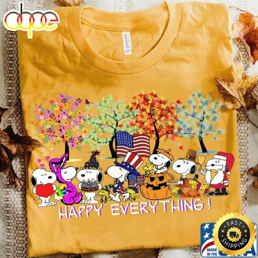 Peanuts Character Dog Happy Everything Shirt Gift For Thanksgiving Day Unisex