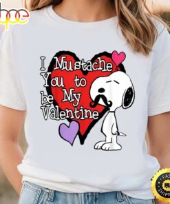 Peanuts Snoopy Mustache You To Be My Valentine T-Shirt