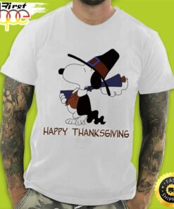 Peanuts Thanksgiving Shirt Snoopy Wearing Pilgrim Outfit