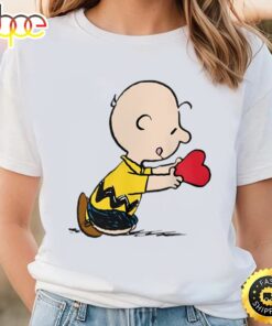 Peanuts Valentine’s Day Charlie Brown Red Heart T-Shirt