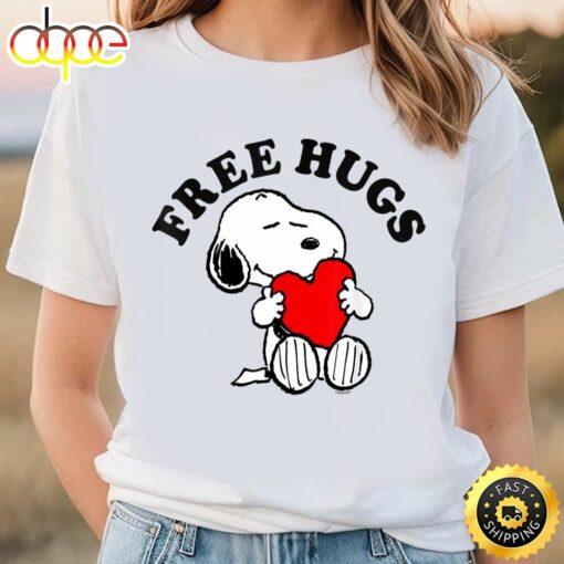 Peanuts Valentine Free Snoopy Hugs T-Shirt