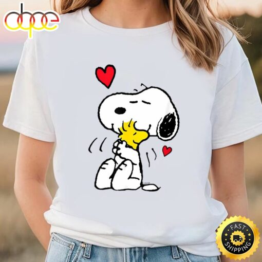 Peanuts Valentine Snoopy And Woodstock Lots Of Love T-shirt