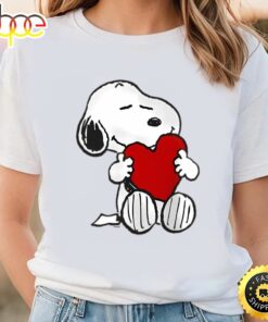 Peanuts Valentine Snoopy Hugging Heart T-Shirt