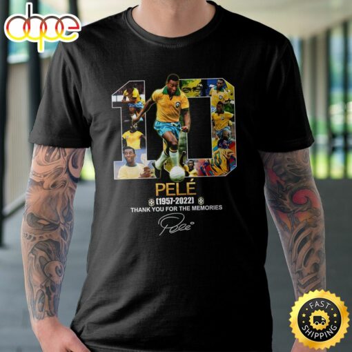 Pele Pop Art Print Vintage Unisex Black T-Shirt