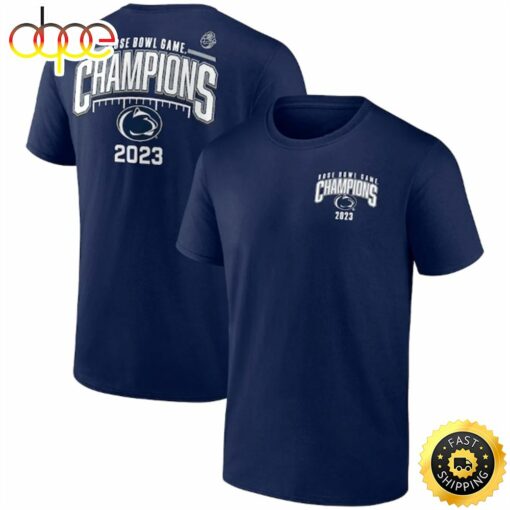 Penn State Nittany Lions Fanatics Branded 2023 Rose Bowl Champions Navy T-shirt