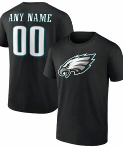 Philadelphia Eagles Fanatics Branded Team Authentic Personalized Name &amp Number Black T-shirt