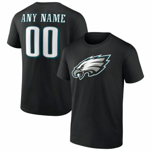 Philadelphia Eagles Fanatics Branded Team Authentic Personalized Name &amp Number Black T-shirt