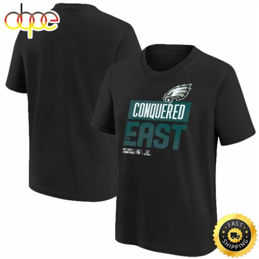 Philadelphia Eagles Youth 2022 NFC East Division Champions Locker Room Trophy Collection Black T-shirt