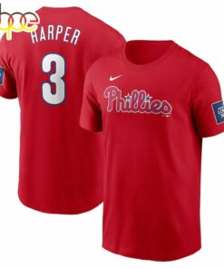 Philadelphia Phillies Bryce Harper Red 2024 MLB World Tour London Series Shirt