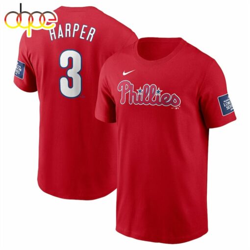 Philadelphia Phillies Bryce Harper Red 2024 MLB World Tour London Series Shirt