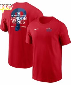 Philadelphia Phillies Red 2024 MLB World Tour London Series T-Shirt