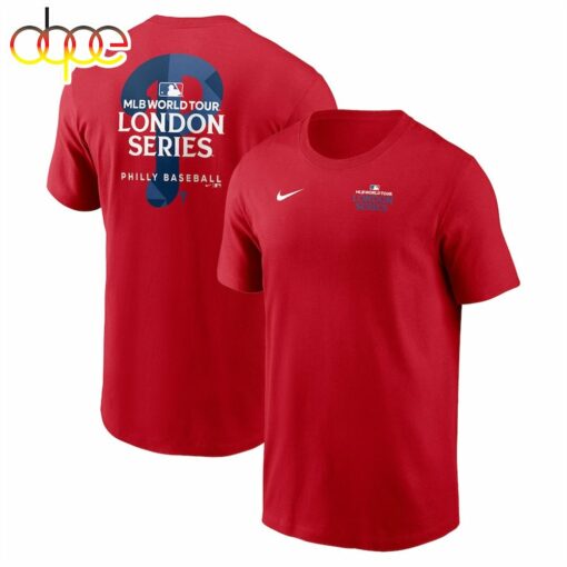 Philadelphia Phillies Red 2024 MLB World Tour London Series T-Shirt