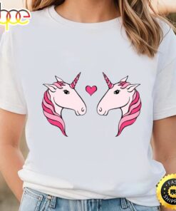 Pink Unicorn Couple Valentine T-Shirt