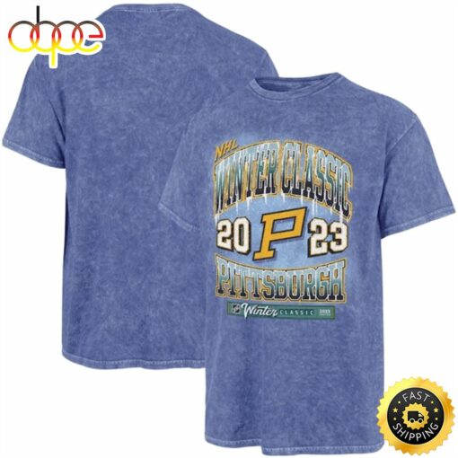 Pittsburgh Penguins ’47 2023 NHL Winter Classic Rocker Vintage Tubular Blue T-shirt