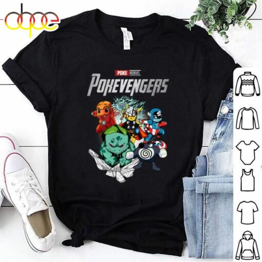 Poke Monvel Pokevengers Marvel Avengers Endgame shirt