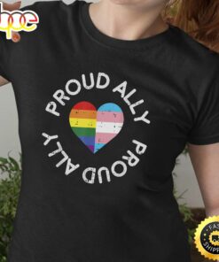 Proud Ally LGBT Cute Gay Transgender Flag Color Support Gift Valentines Day T-shirt