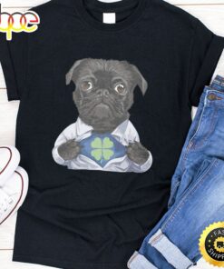 Pug Irish Clover Shirt St Patrick Day Dog Lover Gift Premium T-Shirt