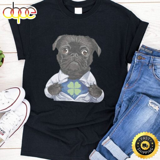 Pug Irish Clover Shirt St Patrick Day Dog Lover Gift Premium T-Shirt